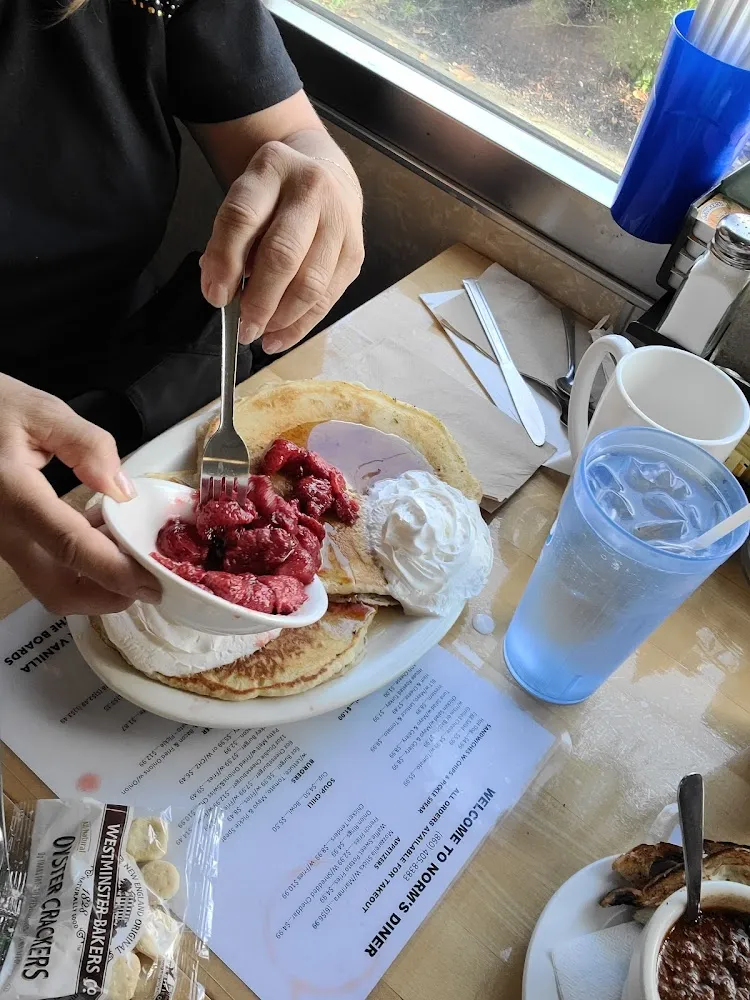 Strawberries and Whipped Cream Pancakes